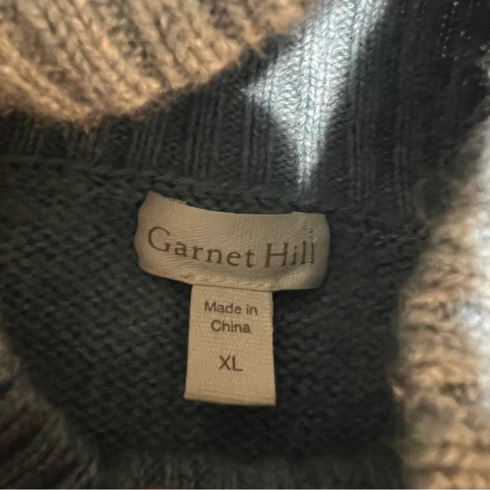 Garnet Hill 100% Cashmere Cable Knit Mock Neck Sweater - XL - Picture 3 of 9